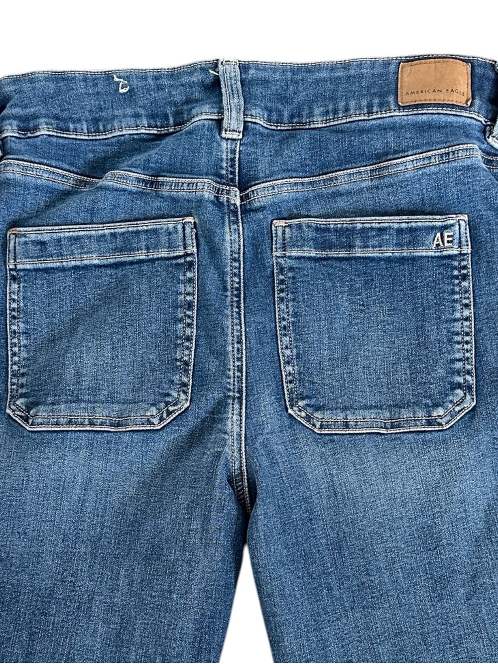 American Eagle Super High Rise Flare Jeans Front Pockets AE BOHO Festival US 10 - Picture 5 of 7
